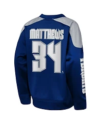 Outerstuff Big Boys and Girls Auston Matthews Blue Toronto Maple Leaf Best Defense Name Number Crewneck Sweatshirt
