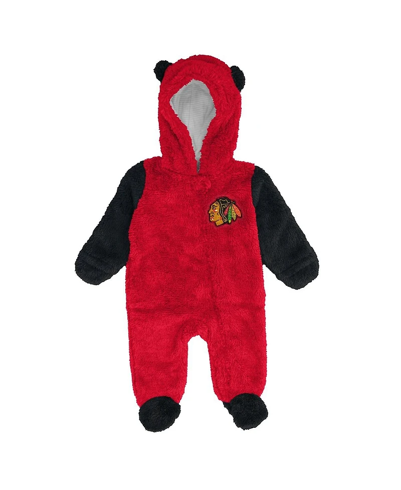 Outerstuff Newborn Red Chicago Blackhawks Stay Napping Fleece Bunting Full-Zip Hooded Sleeper