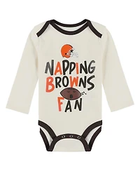 Outerstuff Baby Boys and Girls 3-Pack Cleveland Browns Little Champ Bodysuit Set
