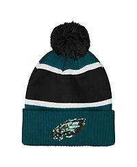 Outerstuff Girls Midnight Green Philadelphia Eagles Let's Play Cuffed Knit with Pom Hat