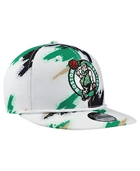 New Era Big Boys and Girls White Boston Celtics Paint 9FIFTY Snapback Hat