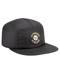New Era Men's Black Pittsburgh Steelers Quilted Camper Adjustable Hat