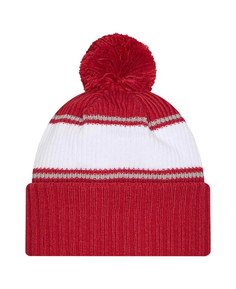 New Era Men's Crimson Indiana Hoosiers Bold Cuffed Knit with Pom Hat