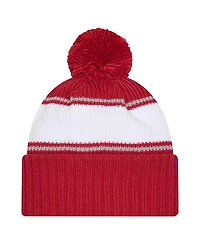 New Era Men's Crimson Indiana Hoosiers Bold Cuffed Knit with Pom Hat