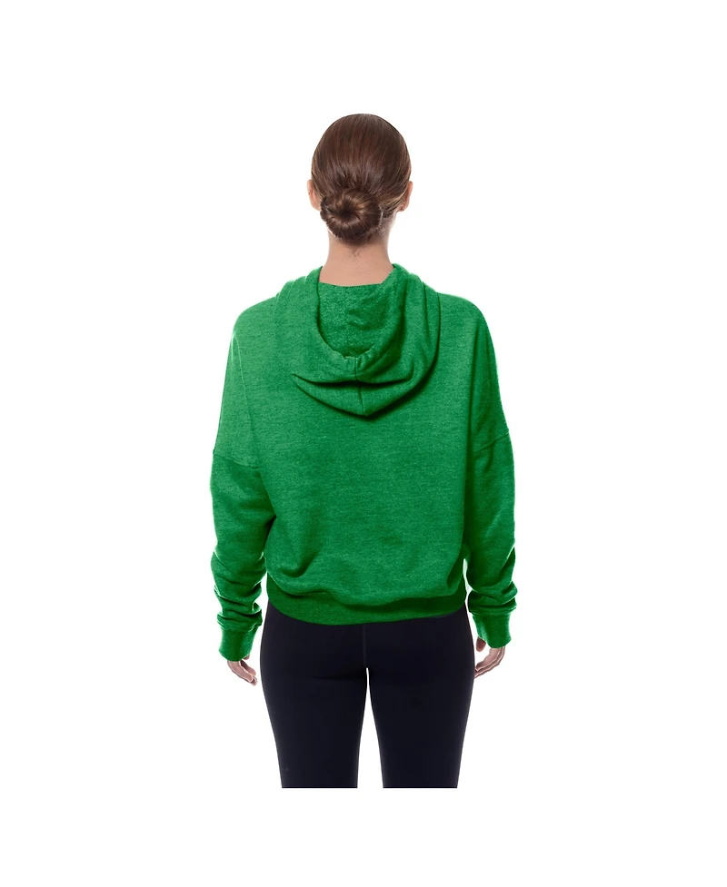 New Era Women's Kelly Green Philadelphia Eagles Throwback Boxy Hoodie Sweatshirt