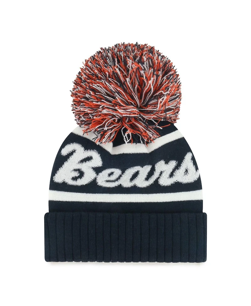 '47 Brand Women's Navy Chicago Bears Spirited Cuffed Knit with Pom Hat