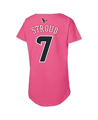 Outerstuff Big Girls C.j. Stroud Pink Houston Texans Player Name Number T-Shirt