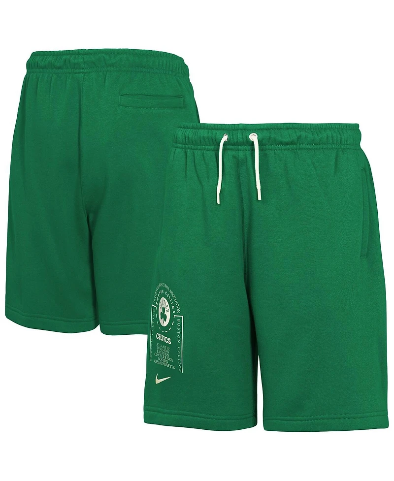 Nike Big Boys and Girls Kelly Green Boston Celtics Courtside Club Fleece Shorts