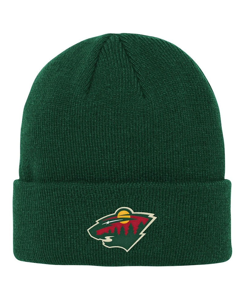 Outerstuff Big Boys and Girls Green Minnesota Wild 2.0 Essential Cuffed Knit Hat