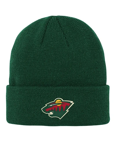 Outerstuff Big Boys and Girls Green Minnesota Wild 2.0 Essential Cuffed Knit Hat