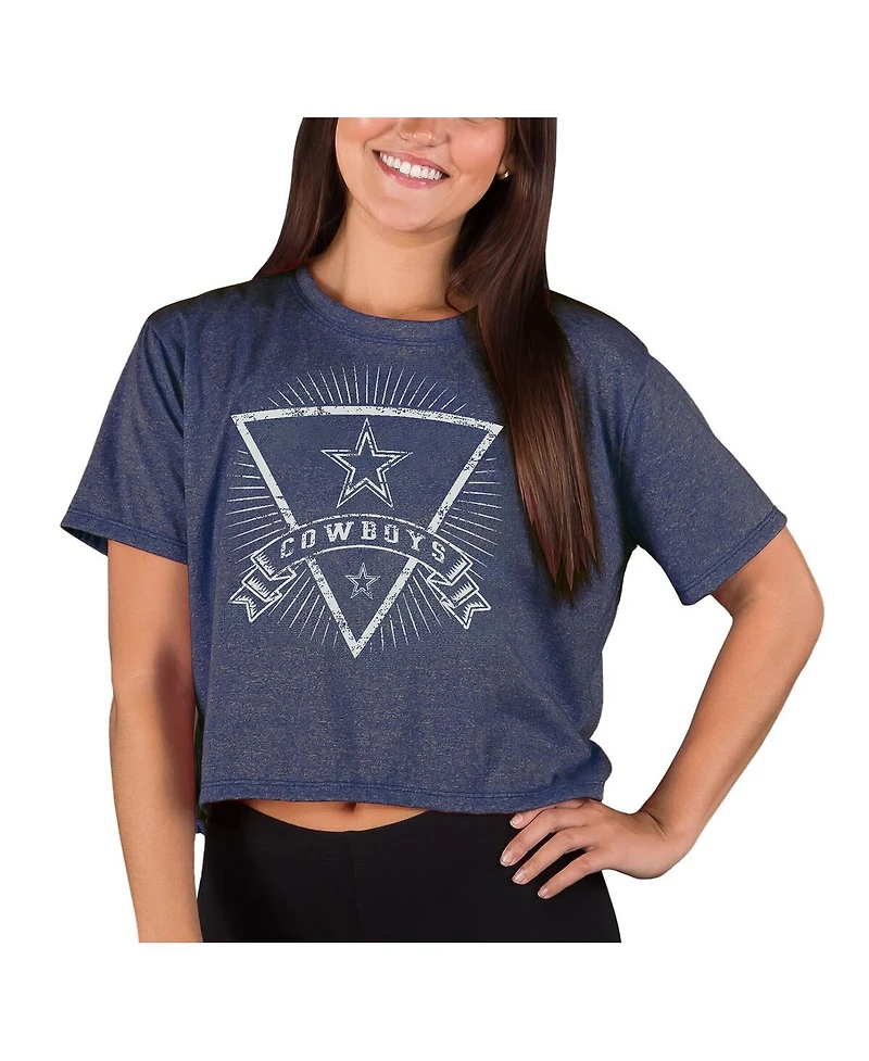 Concepts Sport Women's Navy Dallas Cowboys Quest Knit Crop Top