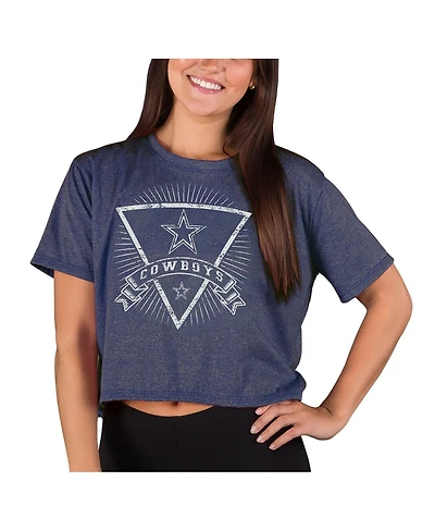 Concepts Sport Women's Navy Dallas Cowboys Quest Knit Crop Top