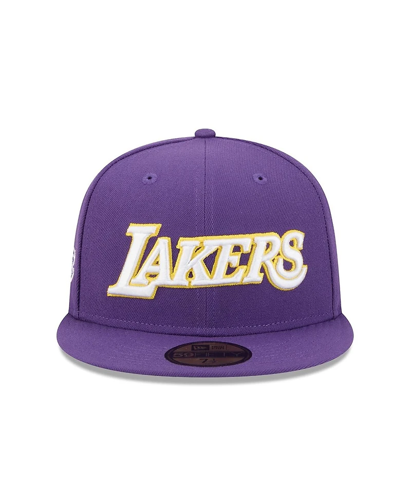New Era Men's Purple Los Angeles Lakers Jersey Hook Statement Edition 59FIFTY Fitted Hat