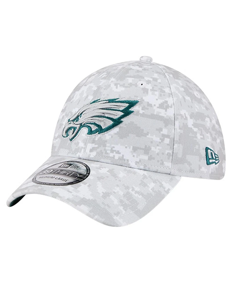 New Era Men's White Philadelphia Eagles 2025 Salute to Service Digital Camo Fan Pack 39THIRTY Flex Hat