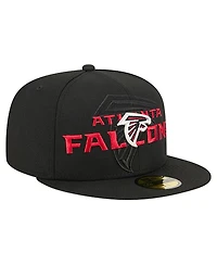 New Era Men's Black Atlanta Falcons Overlap Wordmark 59FIFTY Fitted Hat