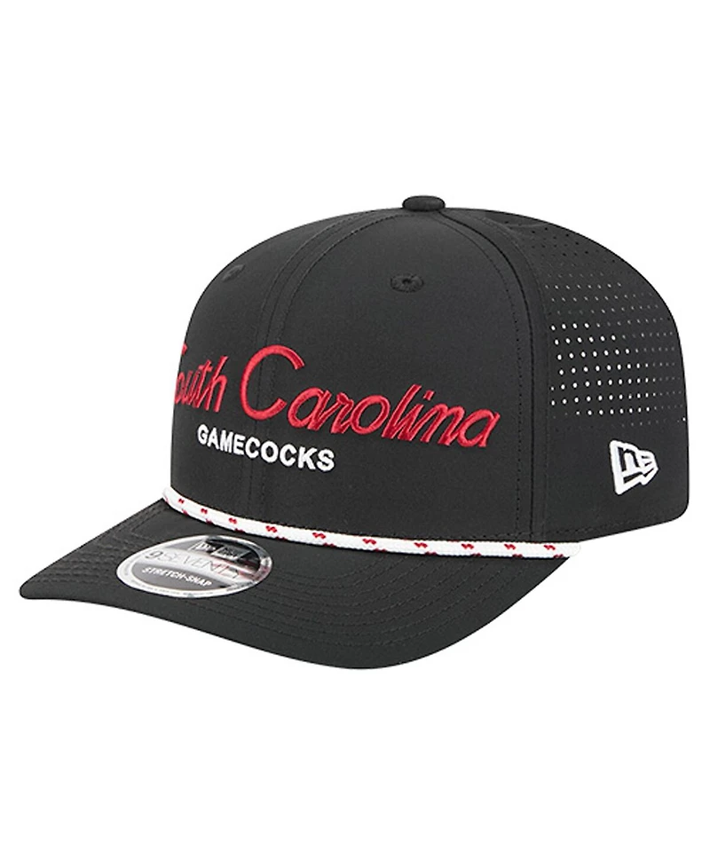 New Era Men's Black South Carolina Gamecocks Script Performance Rope 9SEVENTY Adjustable Hat