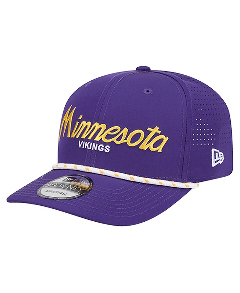 New Era Men's Purple Minnesota Vikings Script 9SEVENTY Adjustable Hat