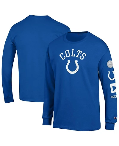 Champion Men's Royal Indianapolis Colts Seal Long Sleeve T-Shirt