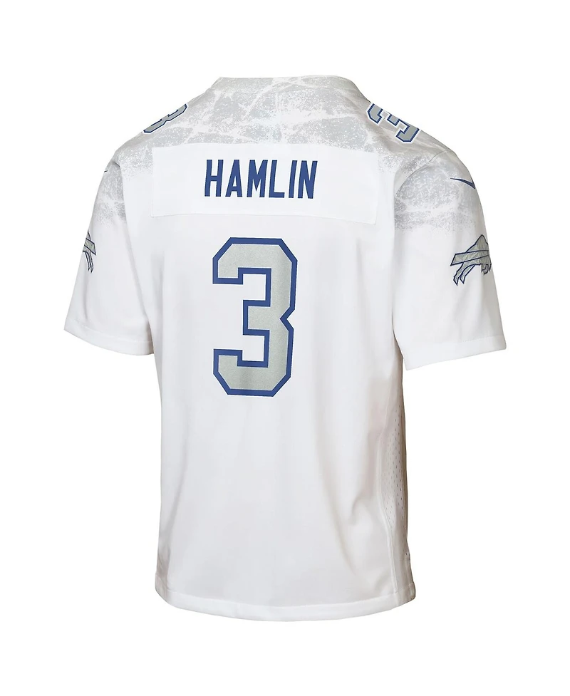 Nike Big Boys and Girls Damar Hamlin White Buffalo Bills 2025 Rivalries Collection Game Jersey