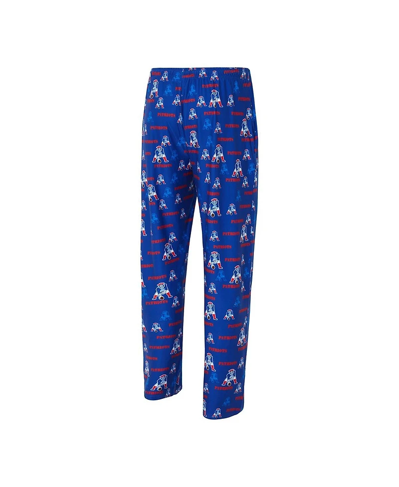 Concepts Sport Men's Royal New England Patriots Retro Mosaic Allover Print Knit Pants