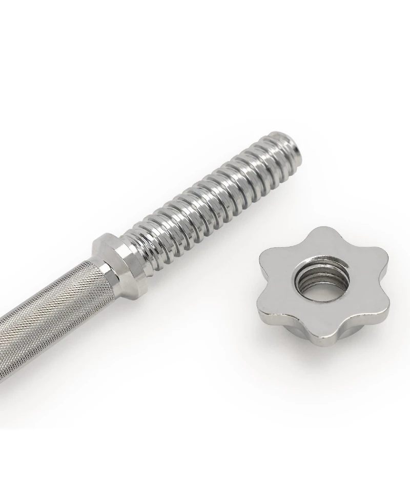 Sunny Health & Fitness Standard 14” Threaded Chrome Dumbbell Bar Set with Star-Lock Collars