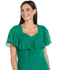 R & M Richards Women's Capelet Short-Sleeve Dress