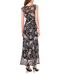 Parker Women's Mesh Ruched Sleeveless Maxi Dress