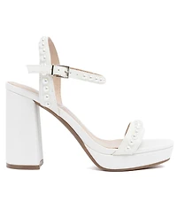 Sugar Women's Vallentina Pearl Block Heel Dress Sandals