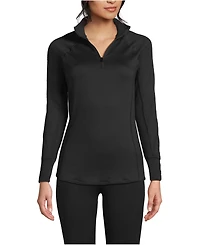 Lands' End Women's Baselayer Cozy Thermaskin Quarter Zip Top