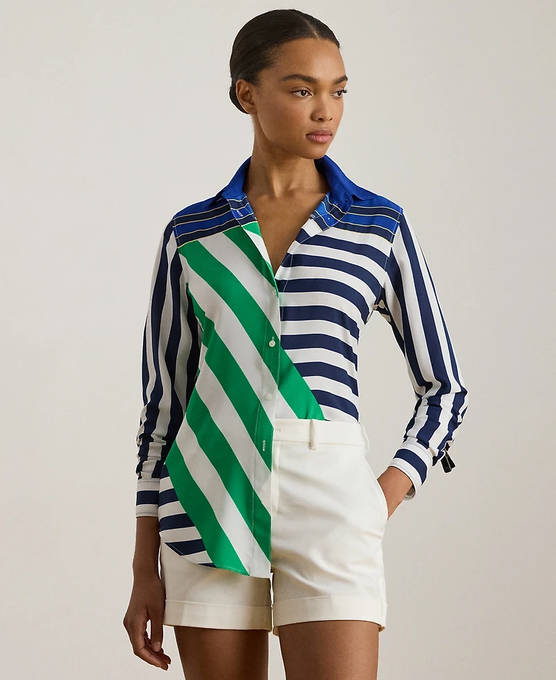 Lauren Ralph Petite Long-Sleeve Striped Shirt
