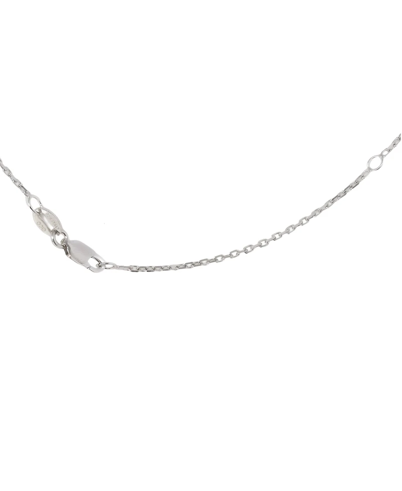 Macy's Freshwater Pearl (7mm) Diamond (1/10 ct. t.w.) Pendant Necklace in Sterling Silver