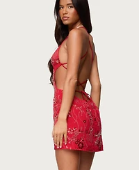 Edikted Women's Annalee Backless Beaded Chiffon Mini Dress