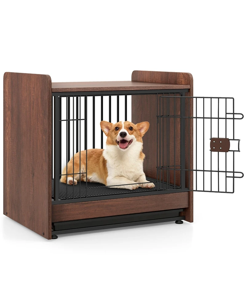 Sugift Dog Crate Indoor Dog Cage with Removable Tray and Lockable Door