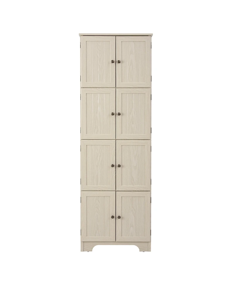 Casainc 72.4" Tall Storage Cabinet with 8 Doors and 4 Shelves