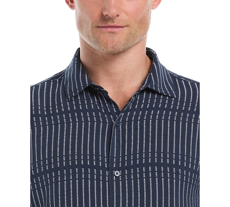 Cubavera Men's Broken Stripe Print Short-Sleeve Shirt