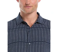 Cubavera Men's Broken Stripe Print Short-Sleeve Shirt