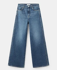 Mango Women's Wide-Leg Studded Jeans