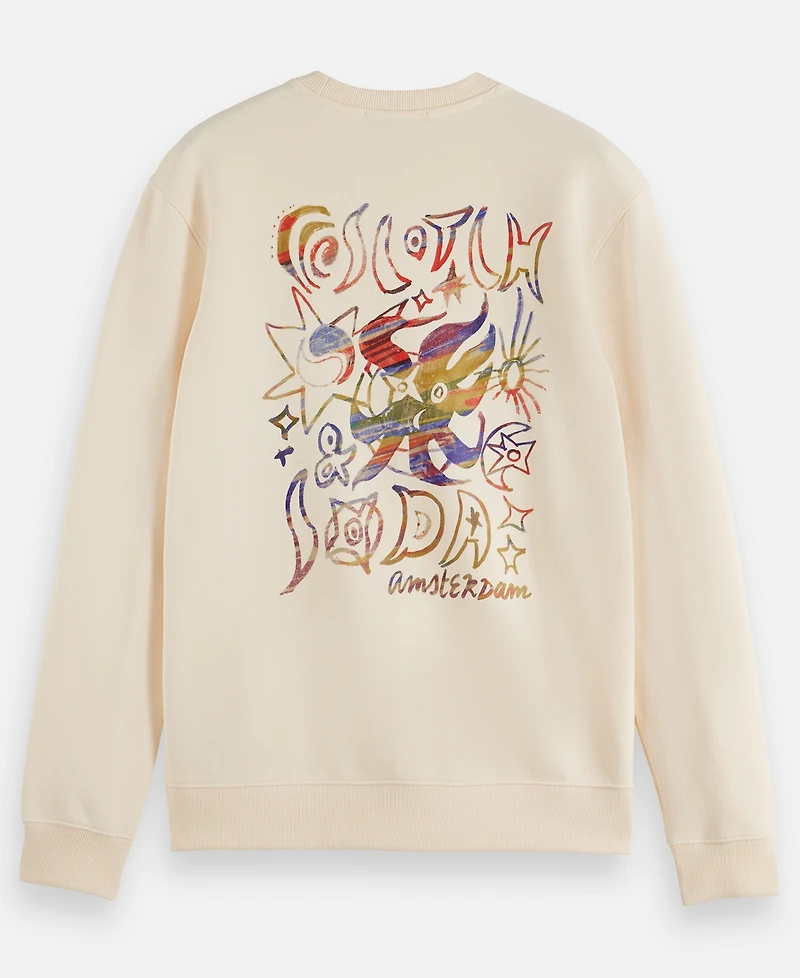 Scotch & Soda Men's Front and Back Artwork Pull-Over Sweatshirt