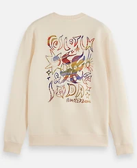 Scotch & Soda Men's Front and Back Artwork Pull-Over Sweatshirt