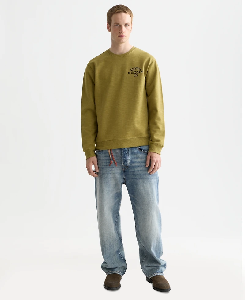 Scotch & Soda Men's Chest Logo Regular Fit Sweatshirt