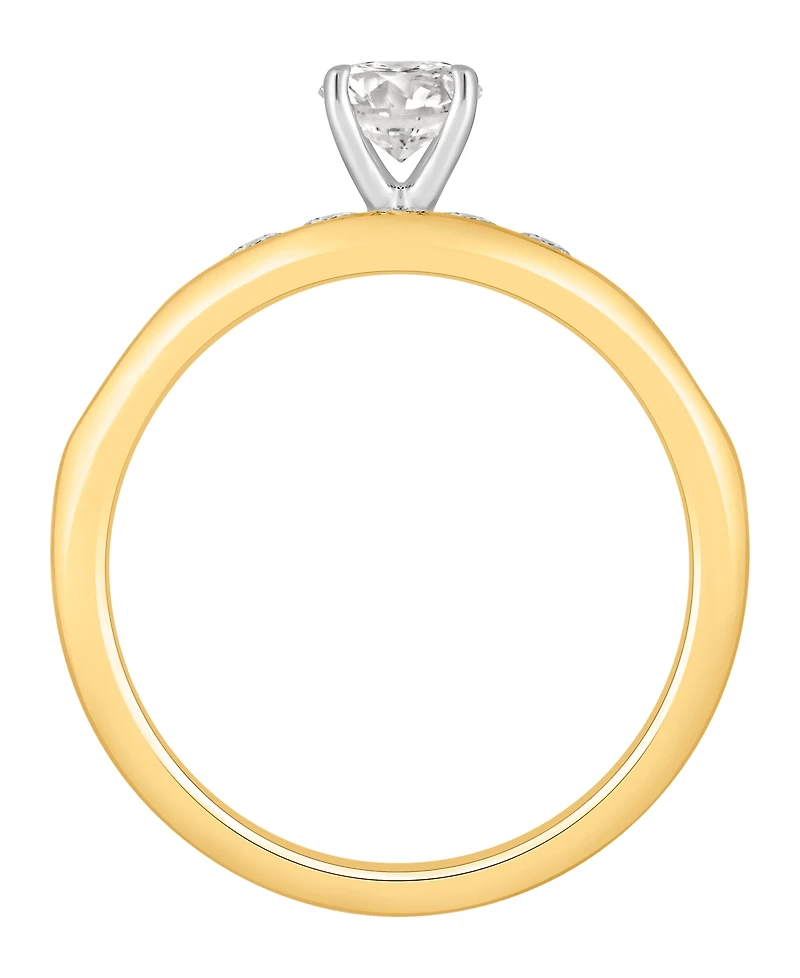 Gia Certified Diamonds Diamond Solitaire Plus Engagement Ring (1 ct. t.w.) in 14k Two-Tone Gold