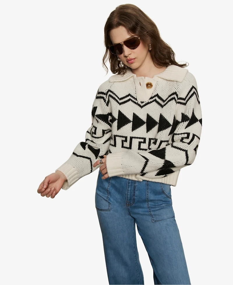 Sanctuary Women's Below Zero Fair isle Popover Sweater