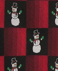 Hallmark Holiday Traditions Men's Snowman and Square Slim Tie