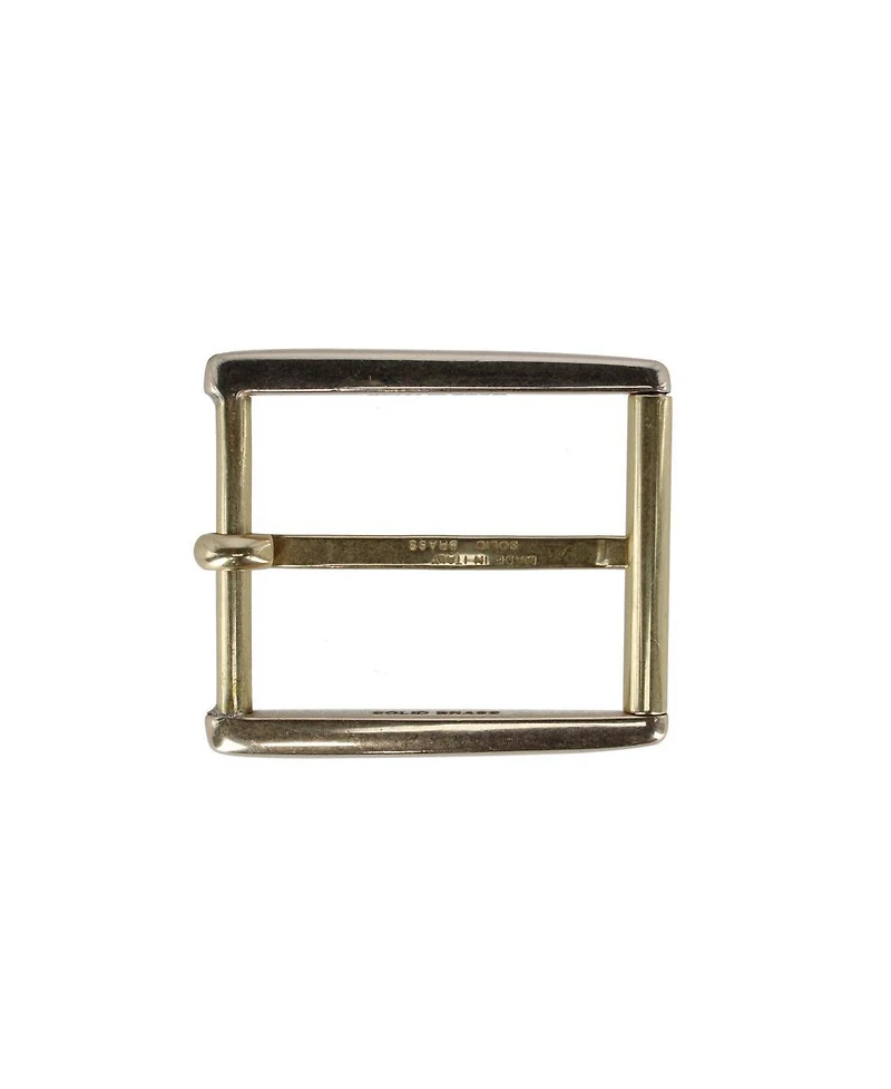 Trafalgar Men's 35mm Rectangular Classic Solid Brass Roller Harness Belt Buckle