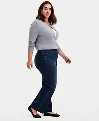 Style & Co Plus Pull-On Shaping High-Rise Wide-Leg Jeans, Macy's Exclusive