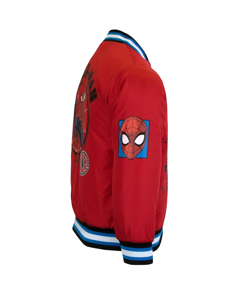 Spider-Man Big Boys Superheroes Long Sleeve Zip Up Bomber Jacket
