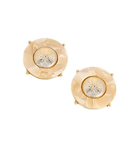 Women's The Tortoiseshell-Medallion Stud Earrings - California Gold