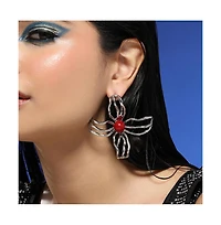 Women's The Arachnid-Flora Statement Earrings - Metallic Silver