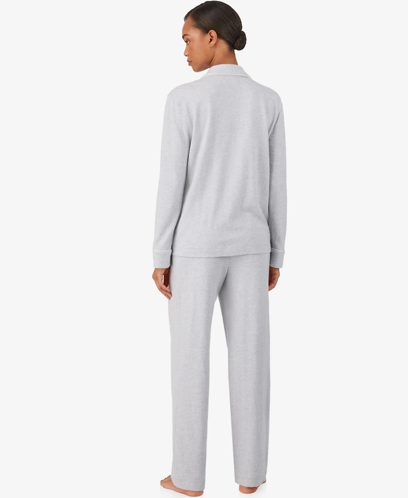 Lauren Ralph Women's Long Sleeve Notch Collar Pant Pajama Set