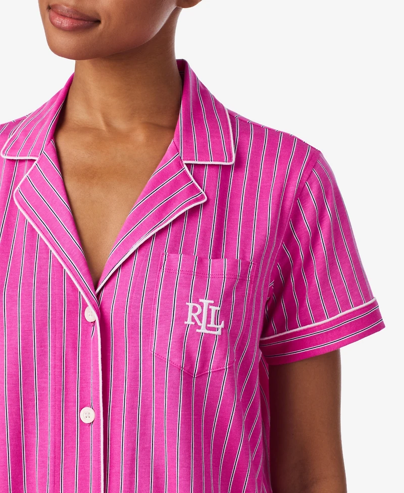 Lauren Ralph Lauren Women's Notch Collar and Long Pant Pajama Set